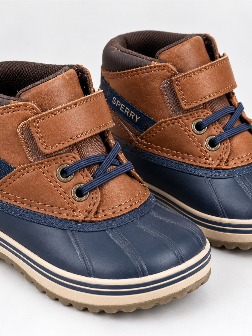 Toddler  Waterproof Sperry Duck Boots - Brown and Navy barely used